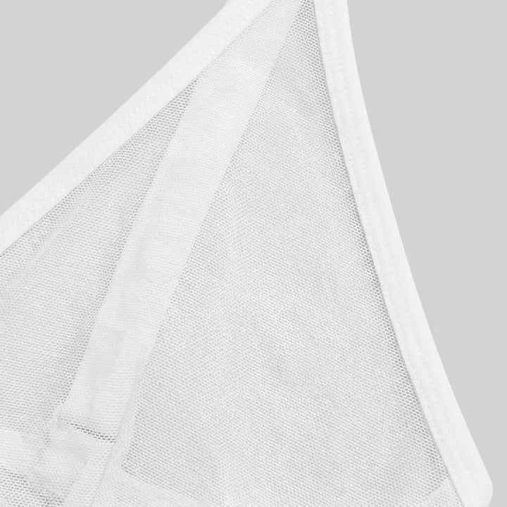 Sieve Triangle Bra white sheer micromesh fabric detail