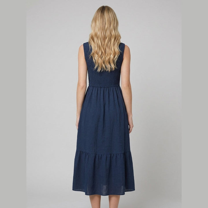 Sleek Aline dress dark blue back