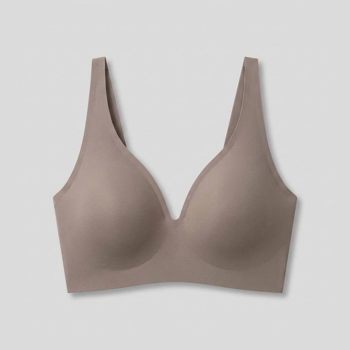 Sleek Deep V Bra Gray seamless wireless