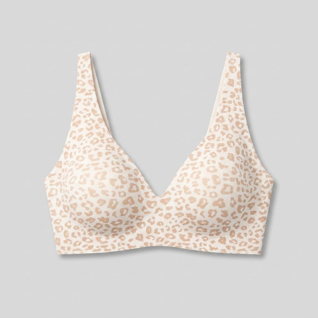 Sleek Deep V Bra Light Leopard seamless wireless