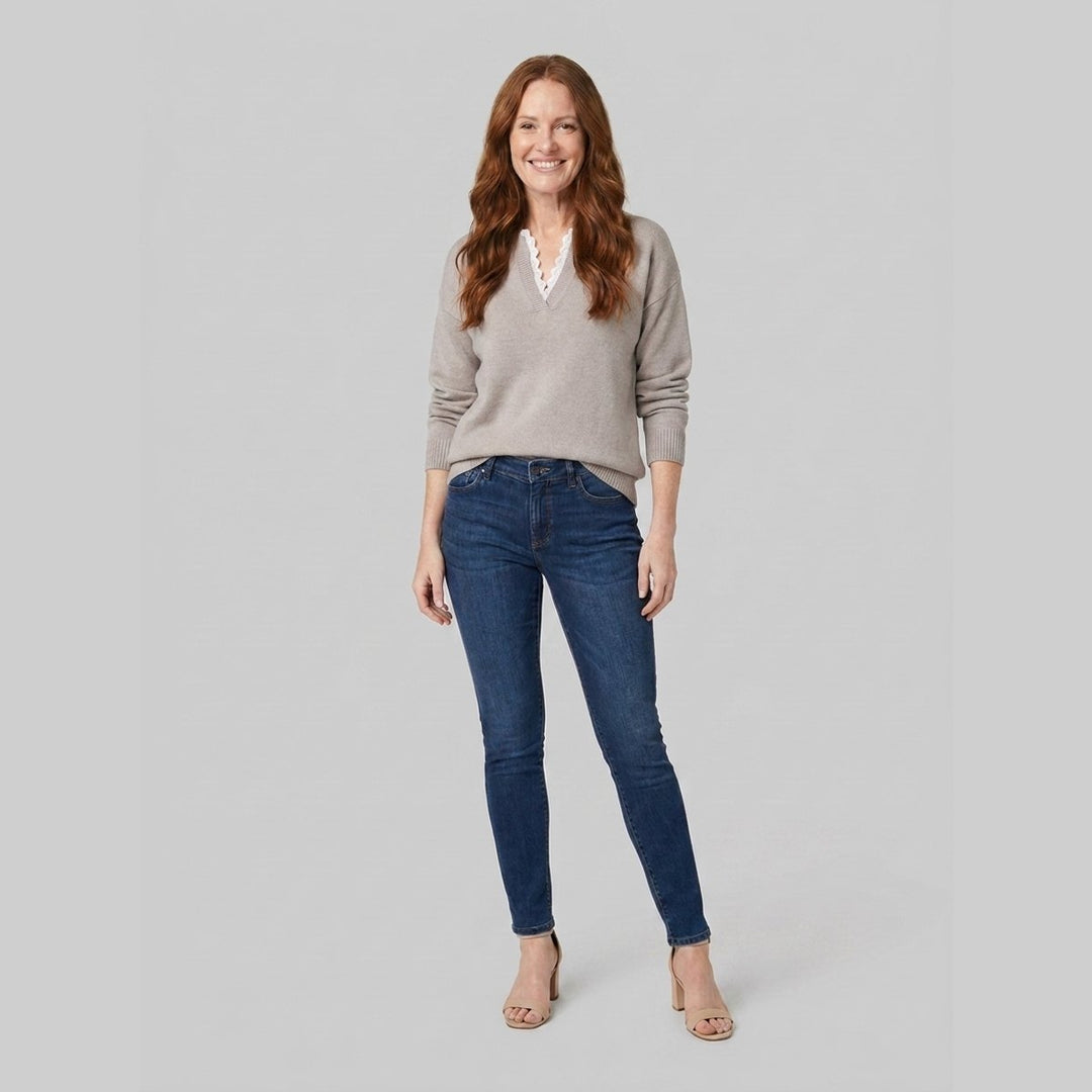Sofi lace-trim blouse in gray