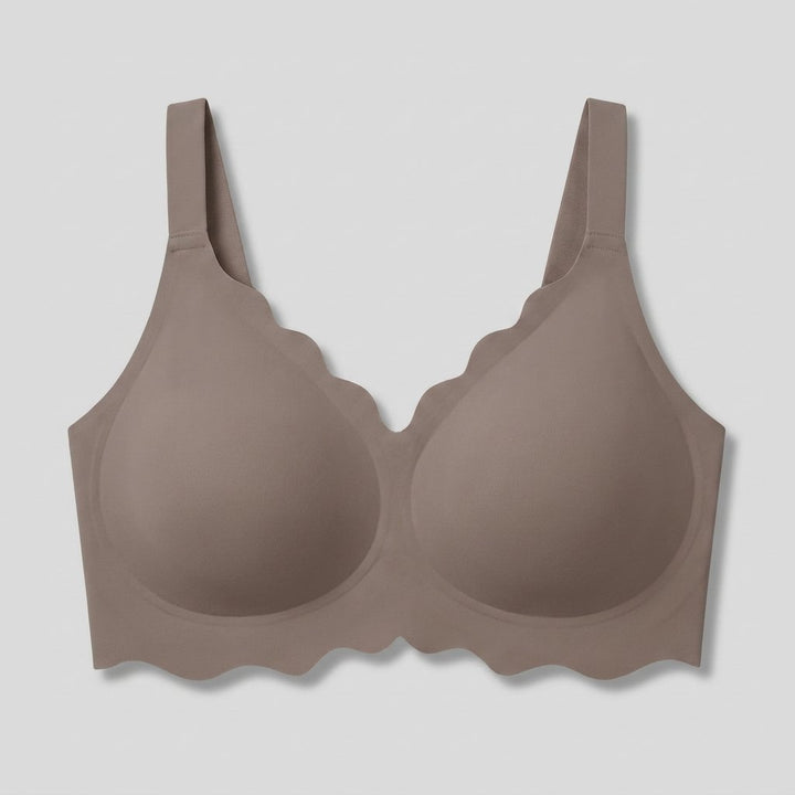 Sofia Wireless Bra Gray scalloped