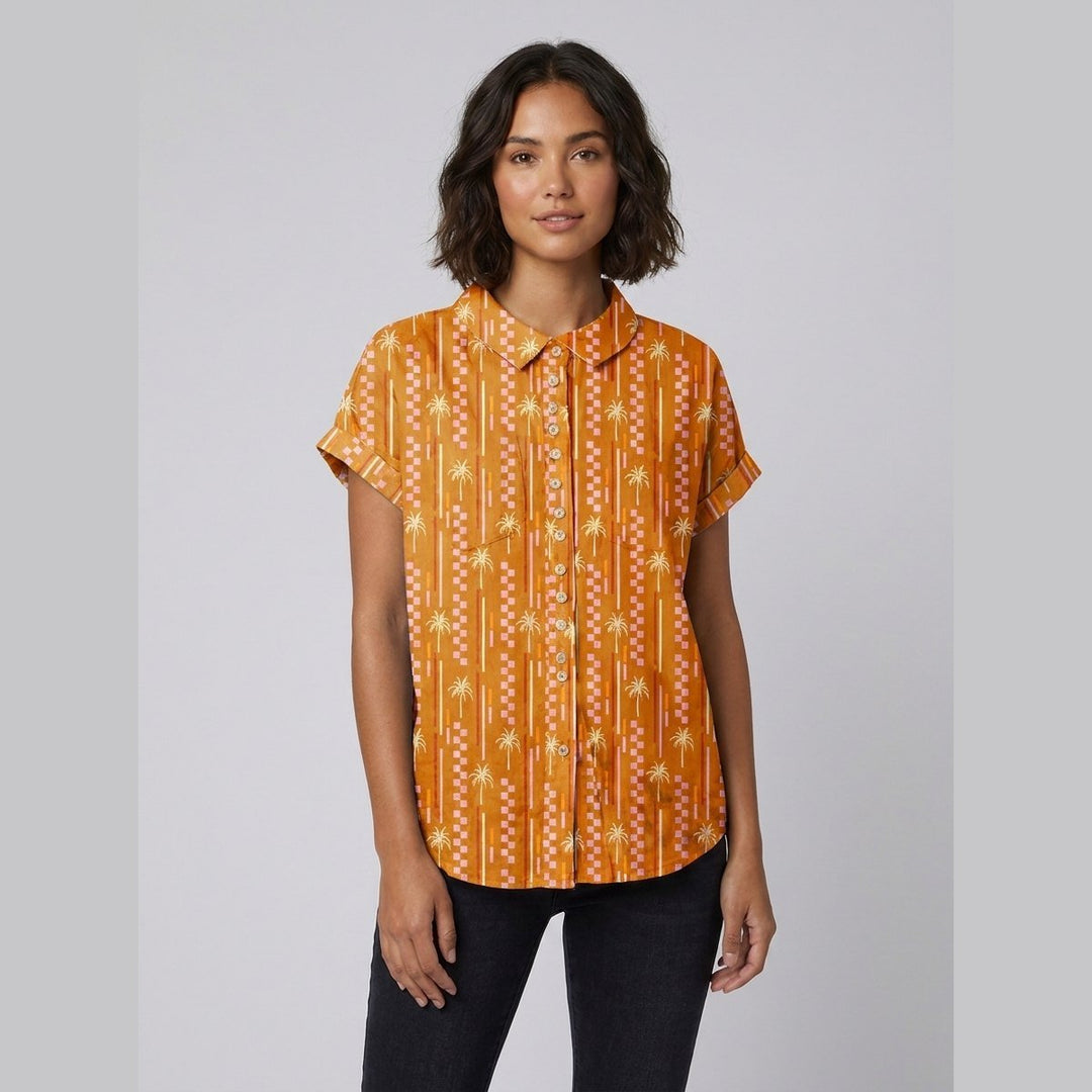 Sola blouse Peter Pan collar yellow stripes