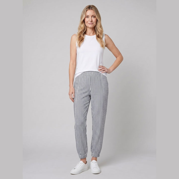 Sole Striped Trousers Black on model