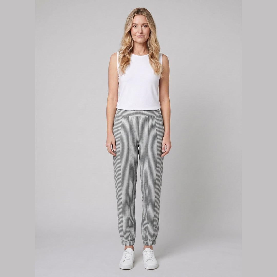 Sole Striped Trousers Gray on model
