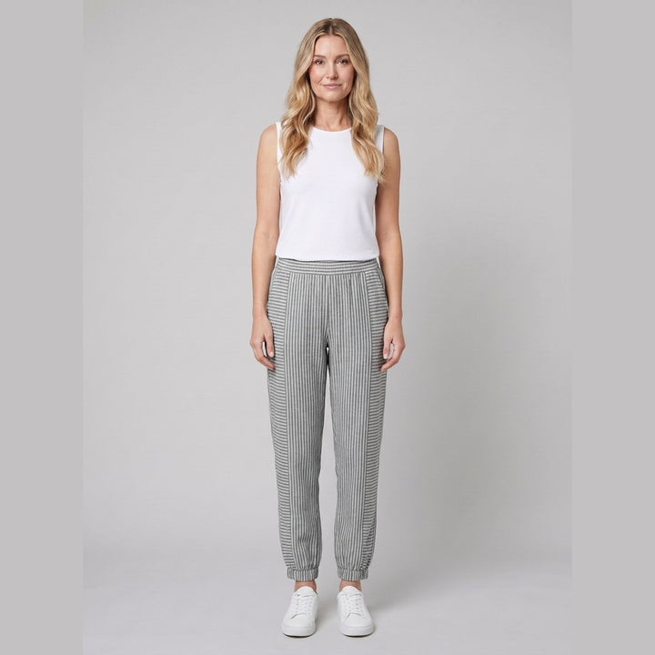 Sole Striped Trousers Gray on model