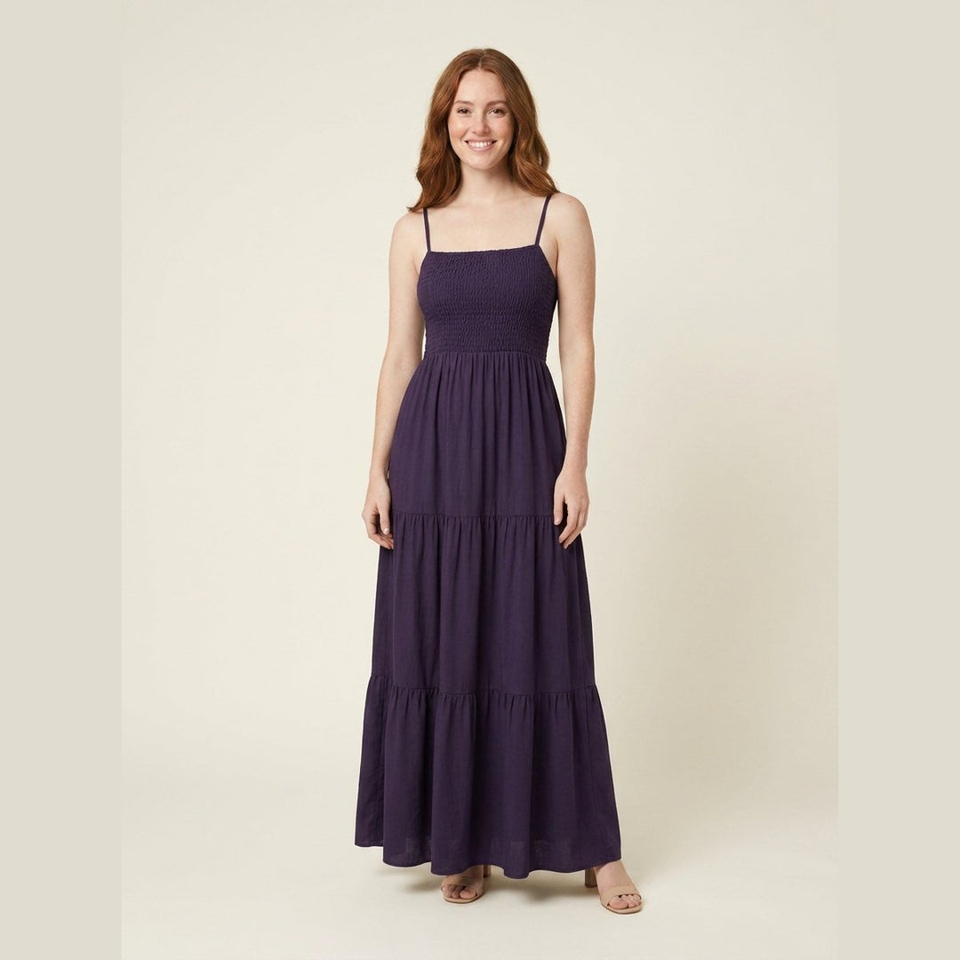 Soleil boho summer dress dark purple
