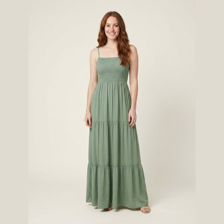 Soleil boho summer dress green
