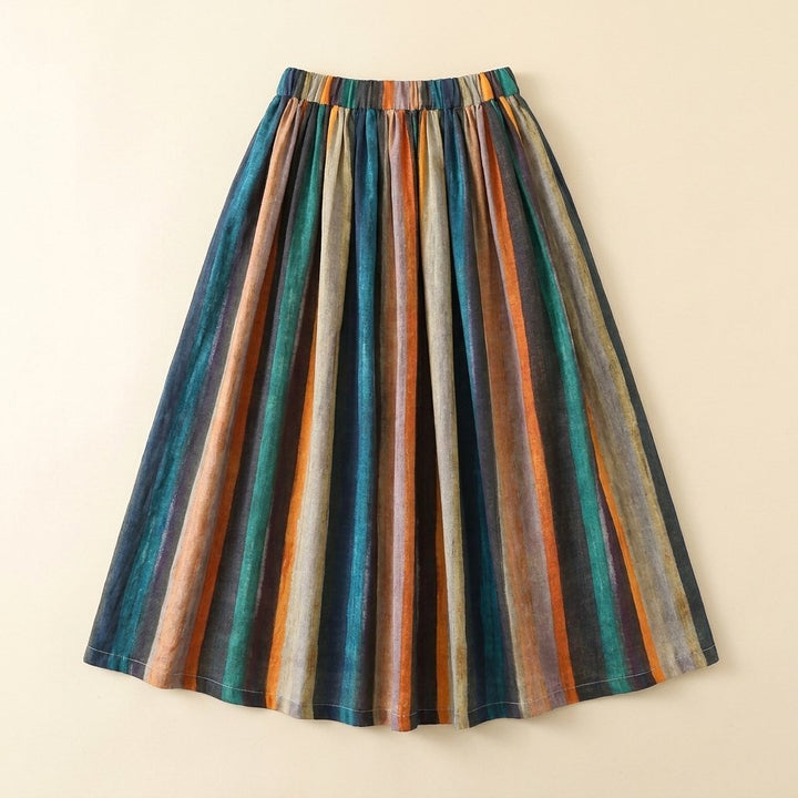 Sora striped A-line skirt flat lay