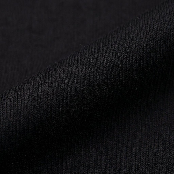 Sora black ponte fabric detail