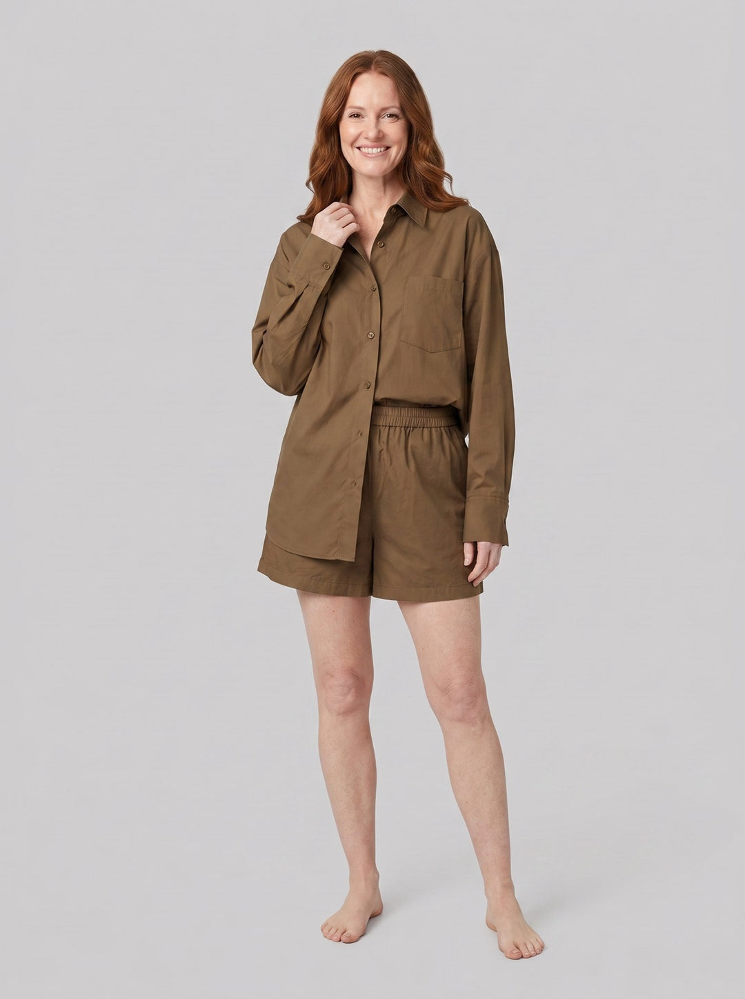 Sunday Poplin Set brown front