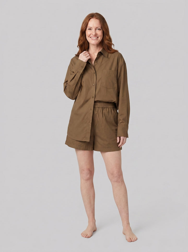 Sunday Poplin Set brown front