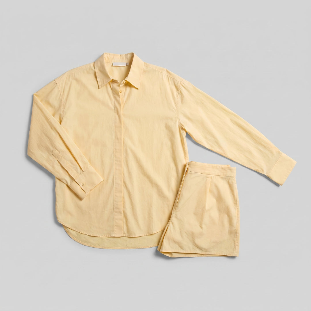 Sunday Poplin Set product flat lay shirt and shorts