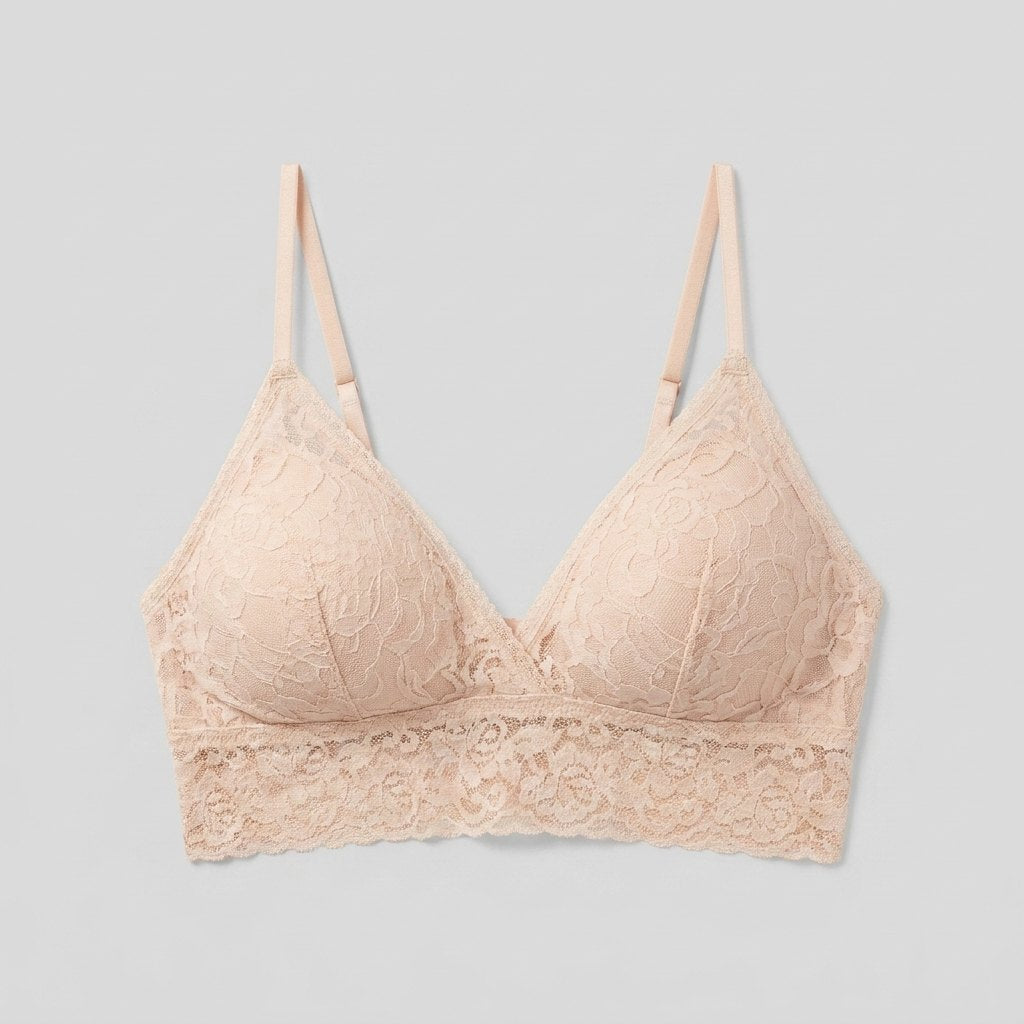 Sura Lace Bralette bare nude front view
