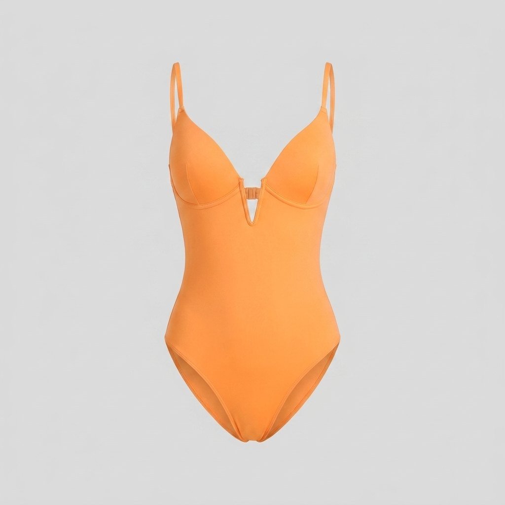 Svelte one-piece swimsuit light orange