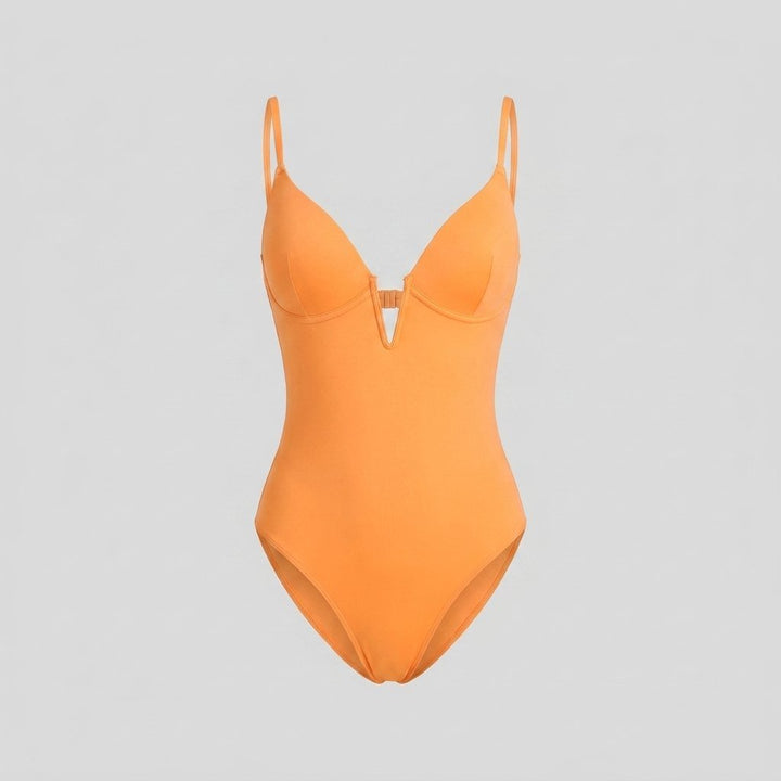 Svelte one-piece swimsuit light orange
