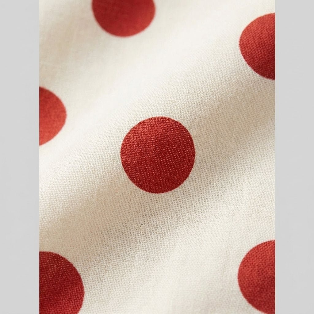 Sybille polka dot fabric detail