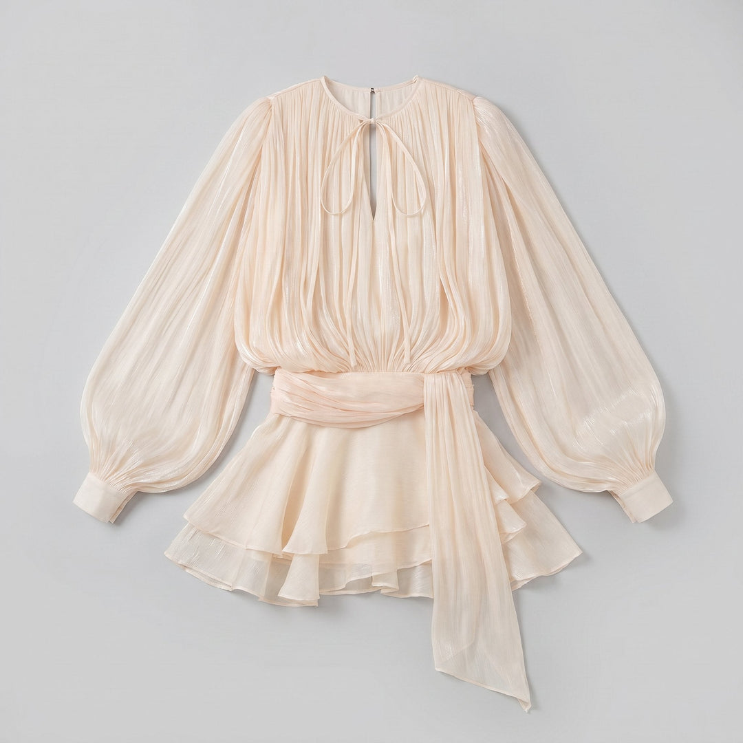 Sylvie pleated mini cocktail dress product flat lay