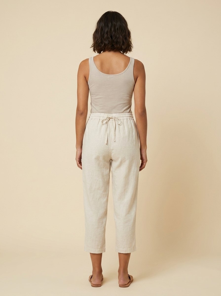 Talia linen capri pants back