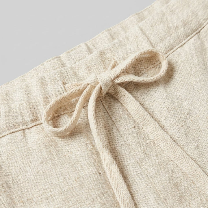 Talia linen fabric detail