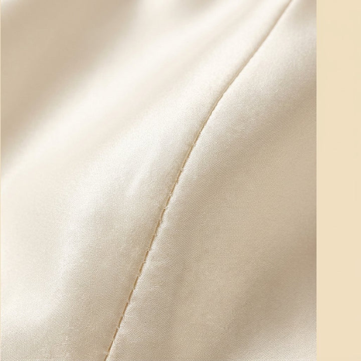Talia white satin fabric detail