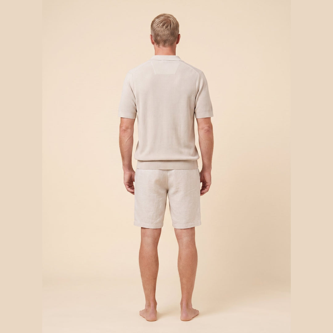 Talon sand knit mens polo back view
