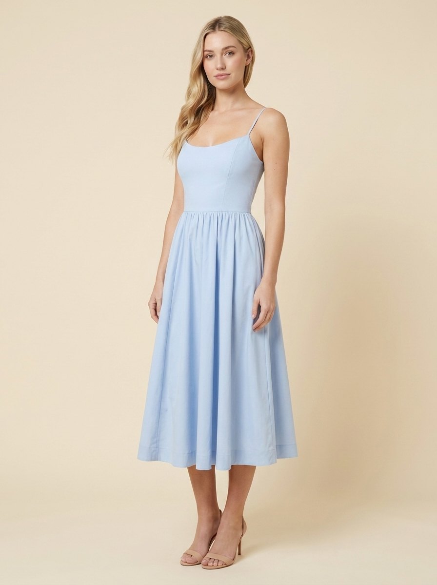 Tamara flowing midi dress light blue