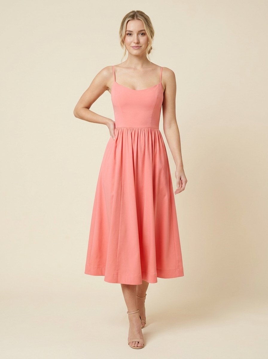 Tamara flowing midi dress pink