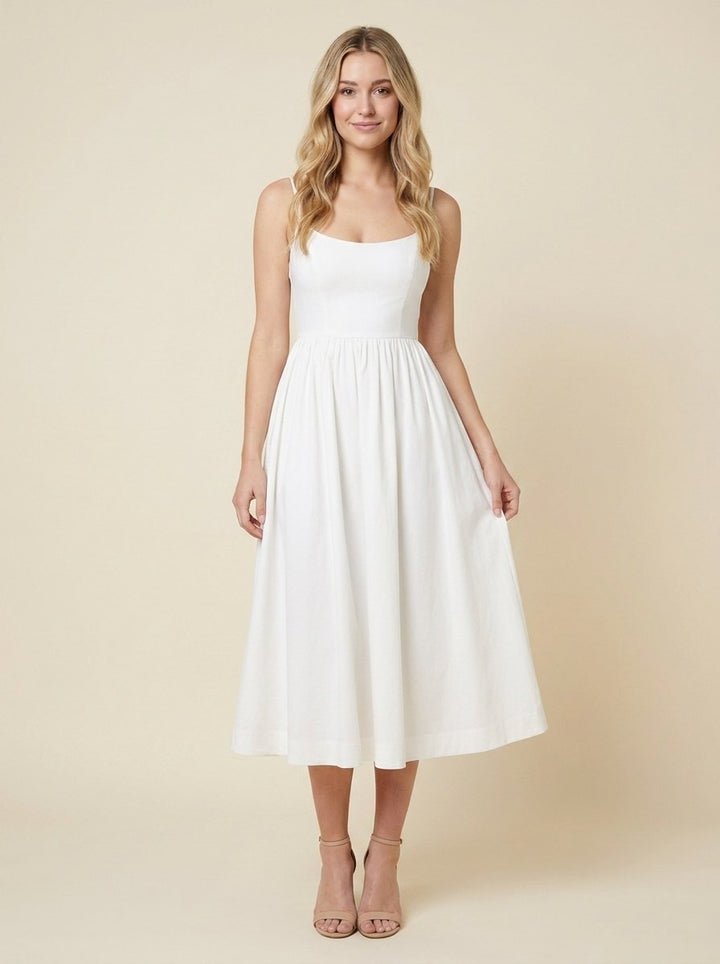 Tamara flowing midi dress white