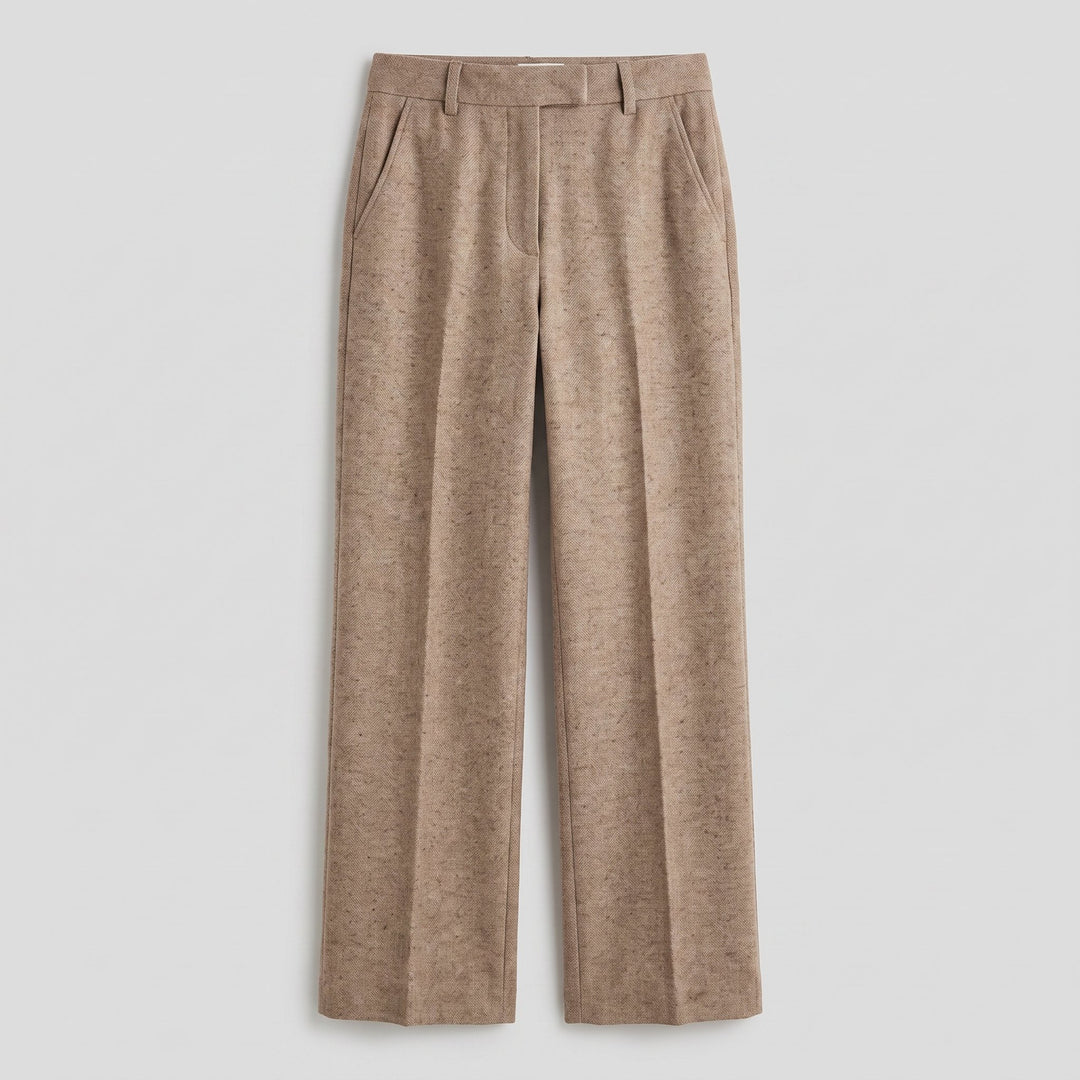 Tavi wool trousers camel flat lay