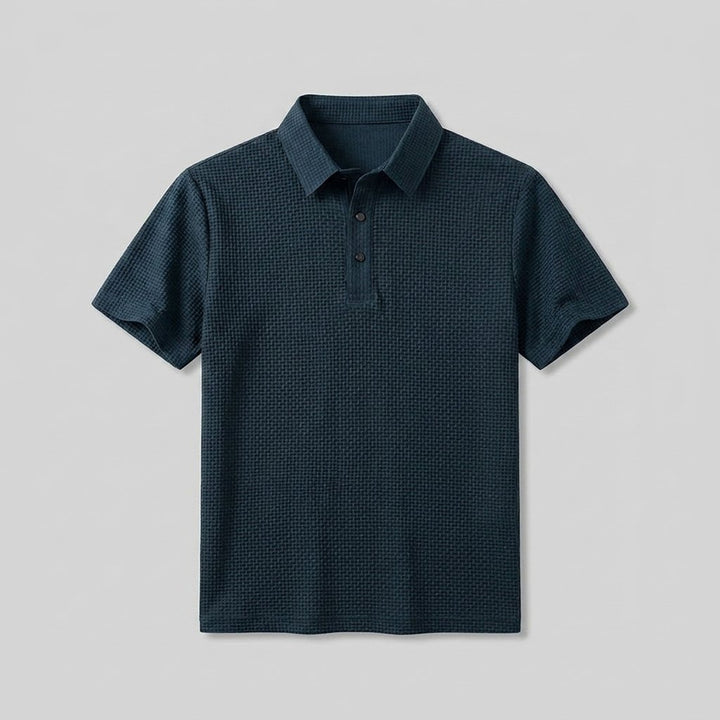 Teddy golf polo product flat lay