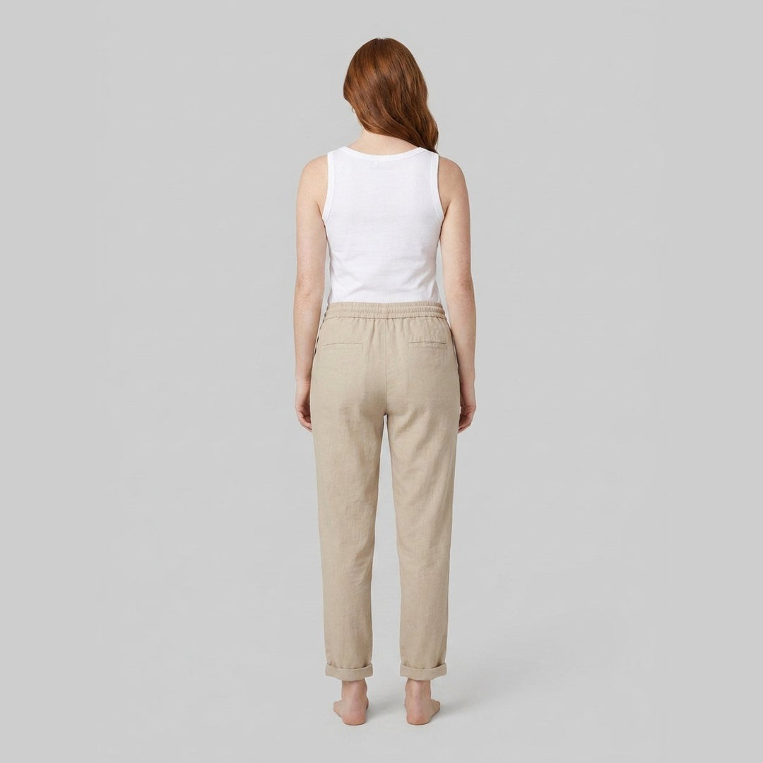Teddy women's linen pants back view