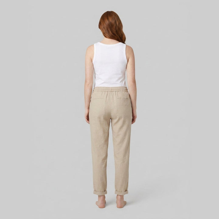 Teddy women's linen pants back view