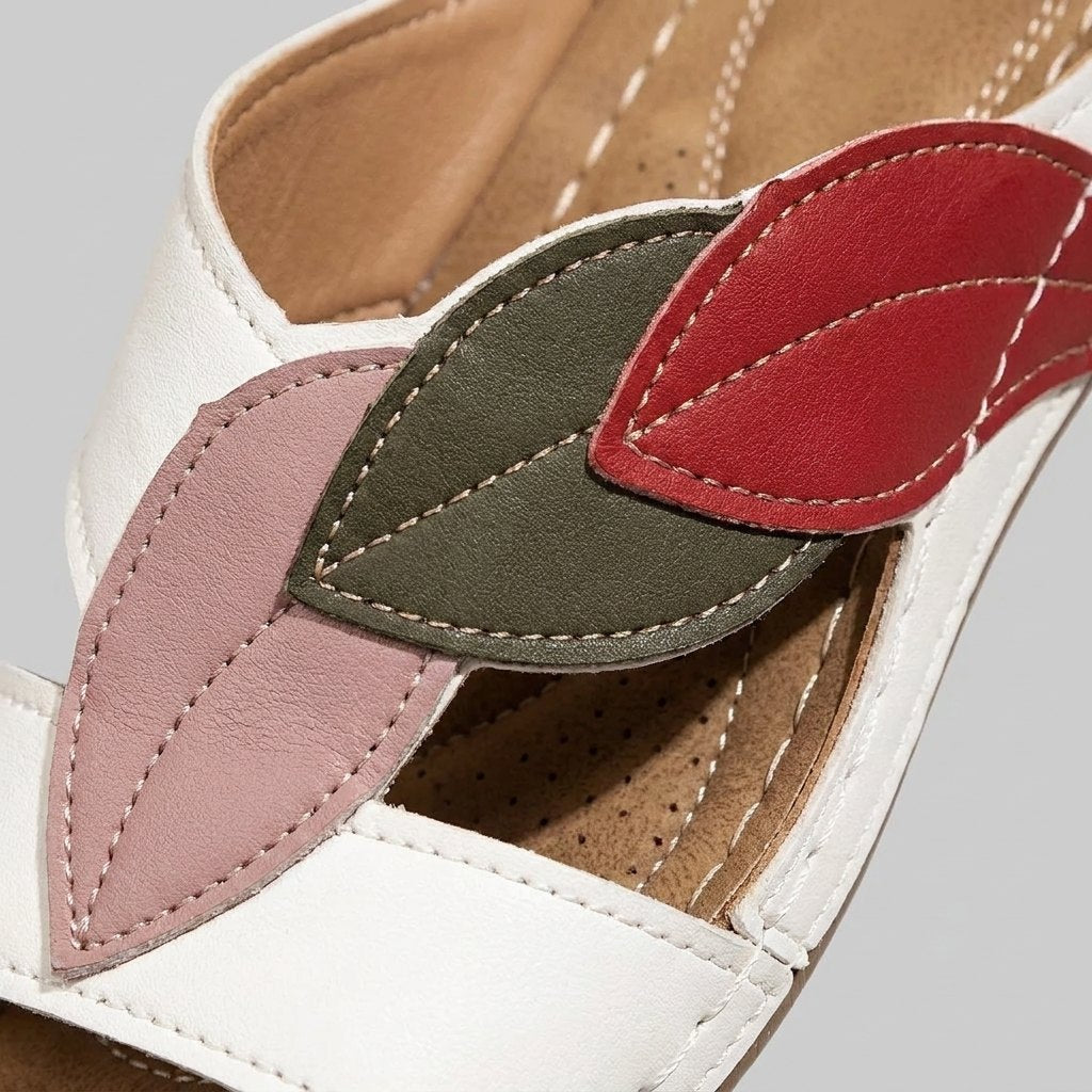 Thea leaf appliqué detail