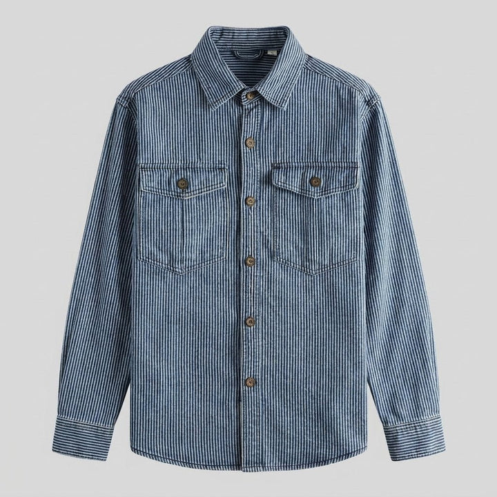 Theodore vintage denim shirt product flat lay