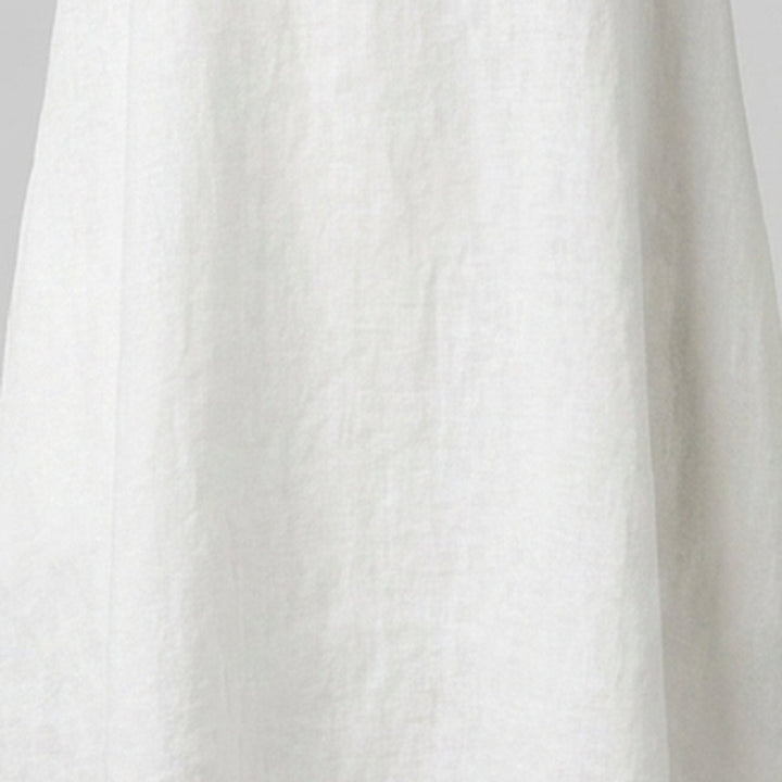 Toscana white linen fabric close-up
