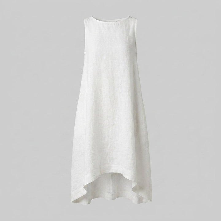 Toscana white linen dress flat lay