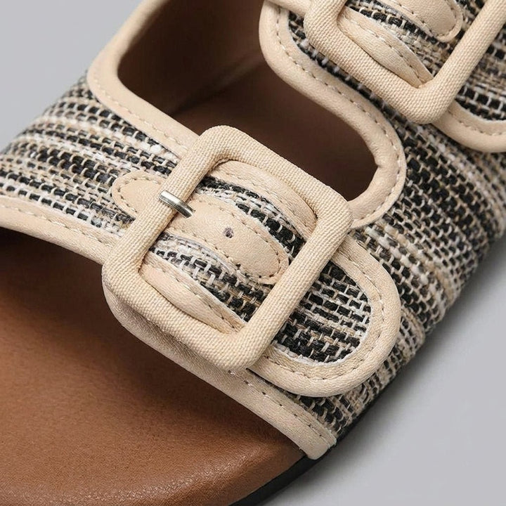 Tula woven sandal strap detail