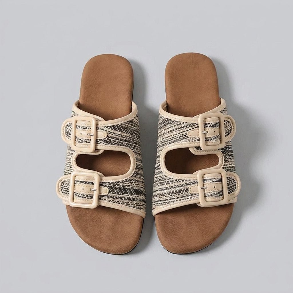 Tula woven slide sandals top down