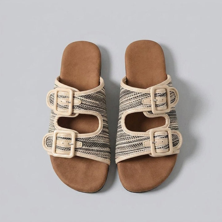 Tula woven slide sandals top down