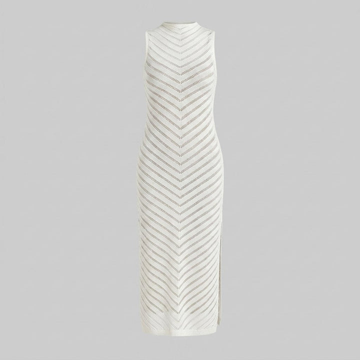 Tulum open-knit cover-up dress white