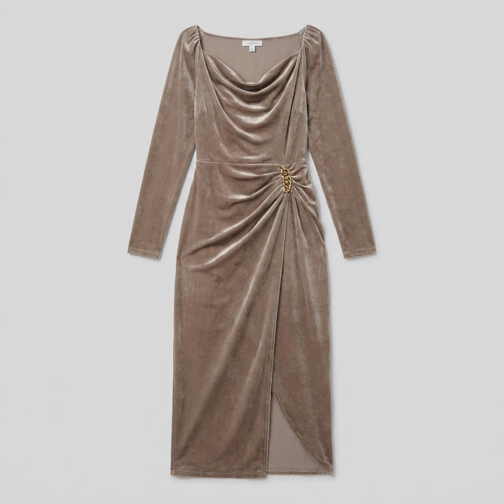Vela velvet midi dress product flat-lay