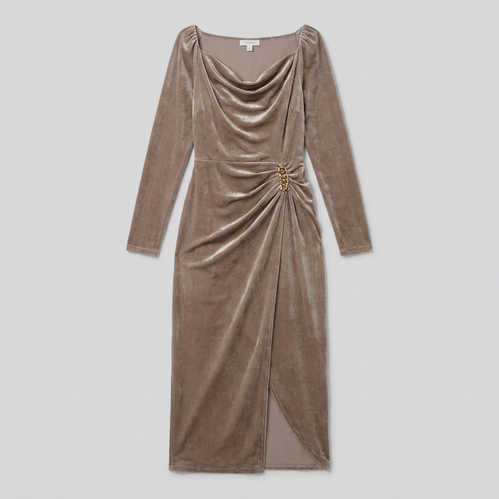 Vela velvet midi dress product flat-lay