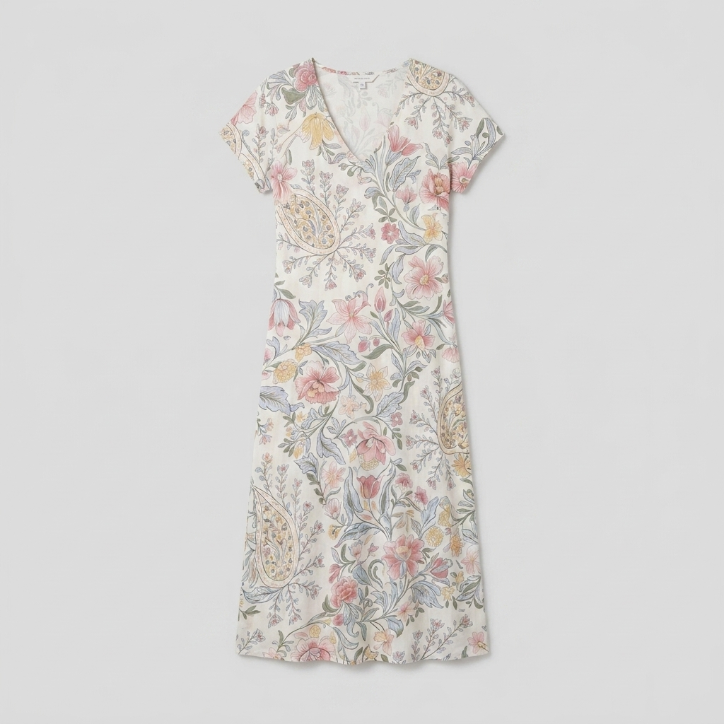 Vera floral midi dress product flat-lay
