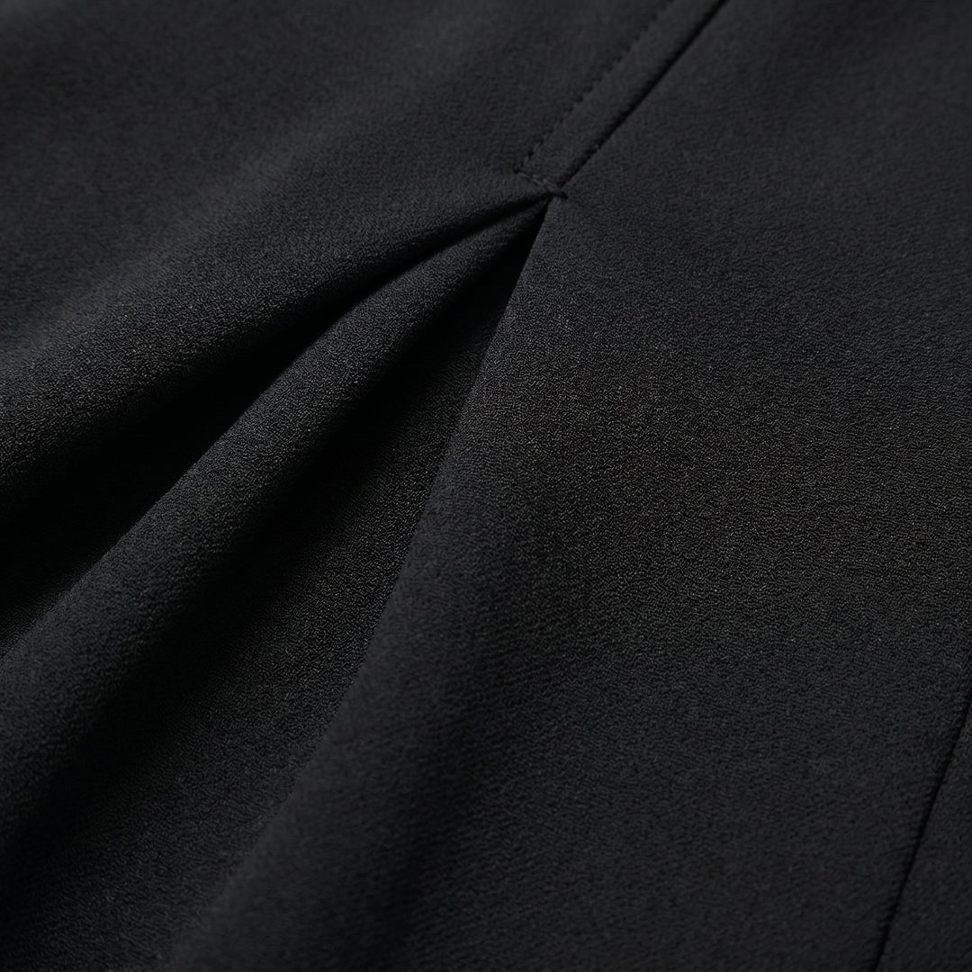 Vera ruched romper crepe fabric detail