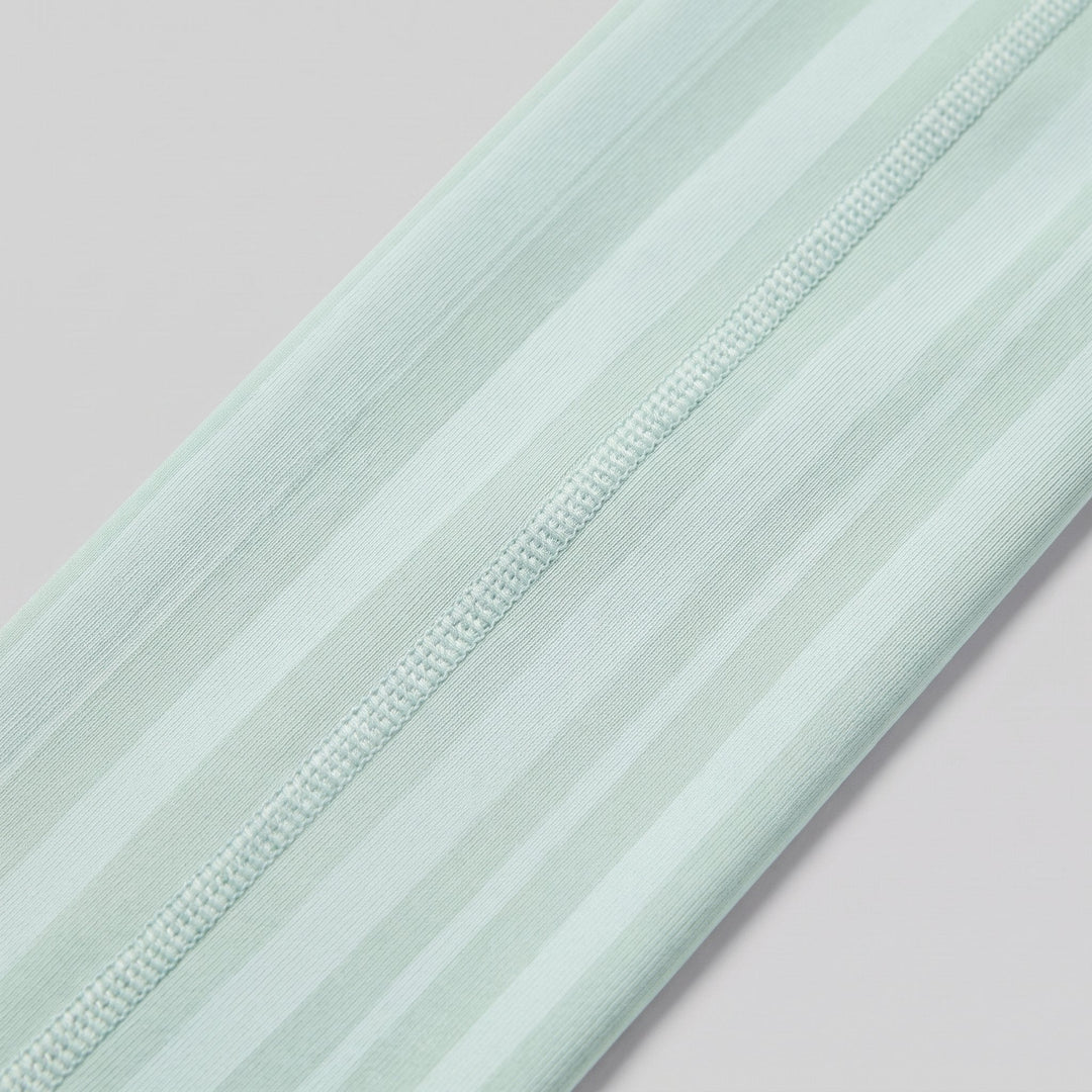 Close-up of the technical striped legging fabric