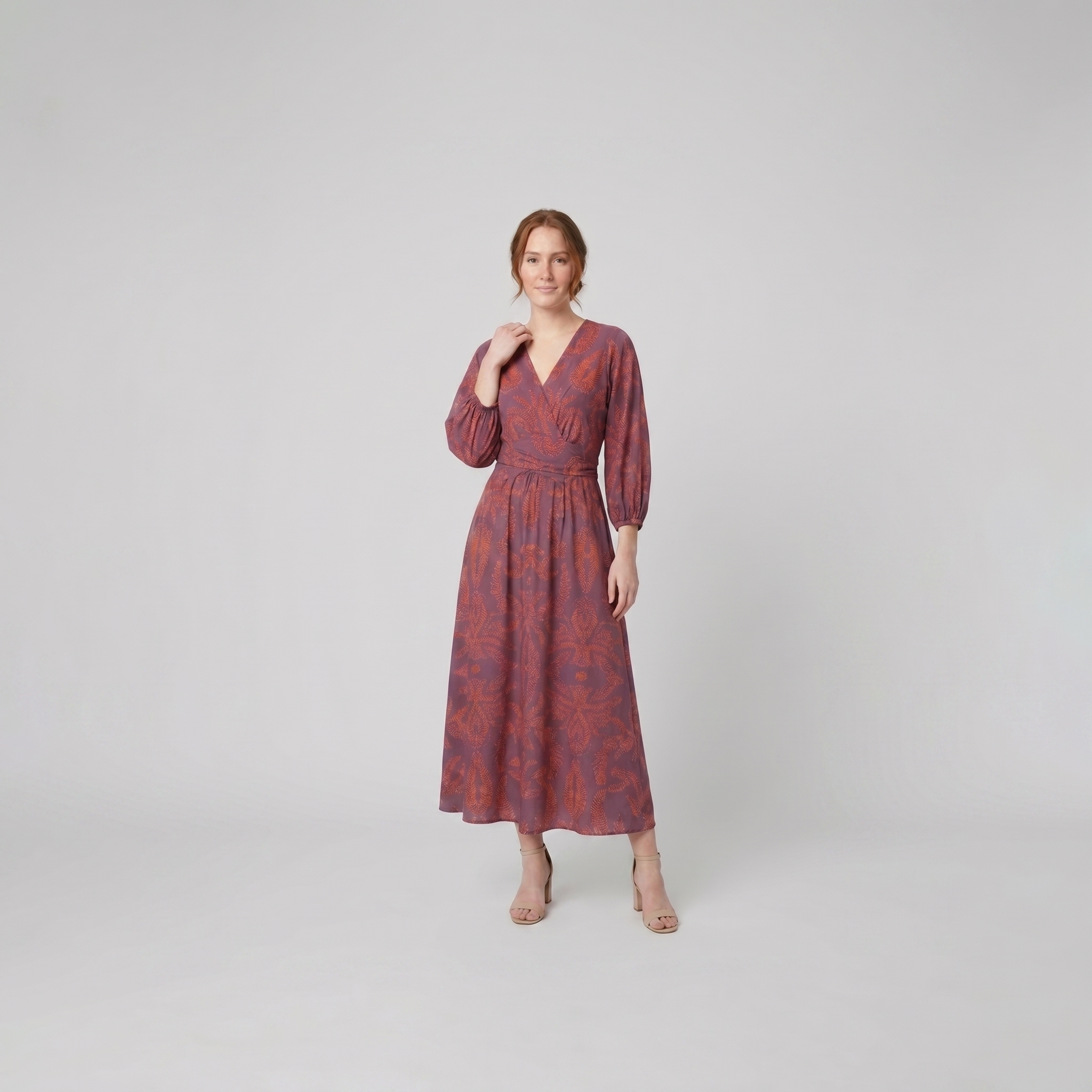 Violet wedding guest A-line maxi dress purple