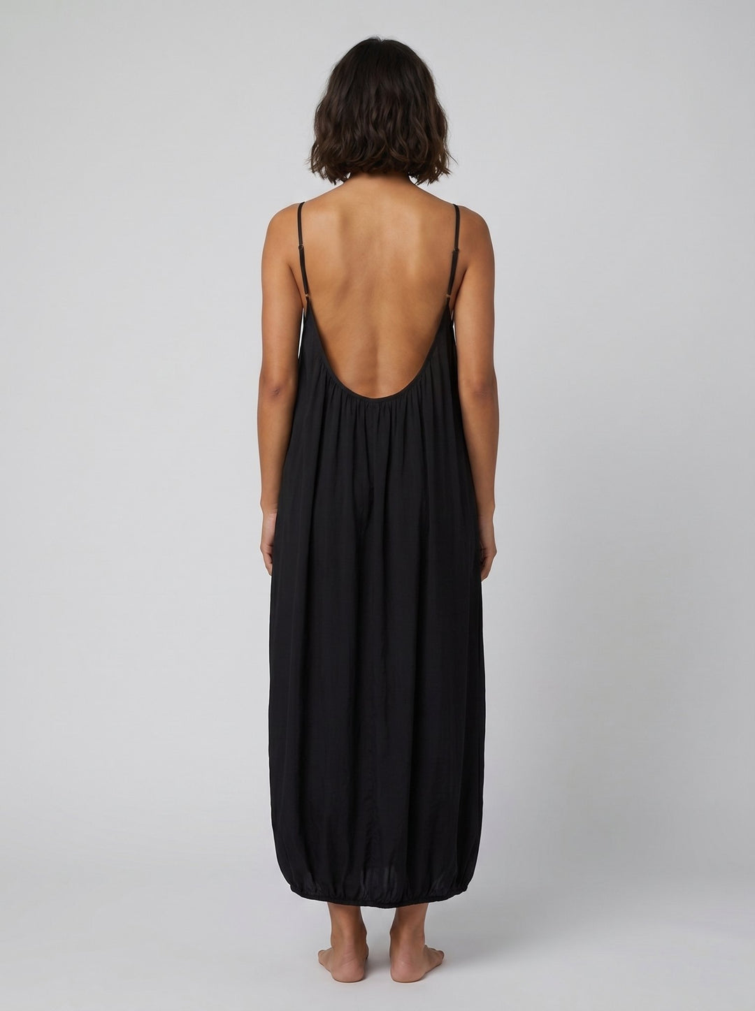 Wanda cami dress black open back