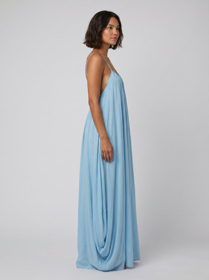 Wanda cami dress blue on model