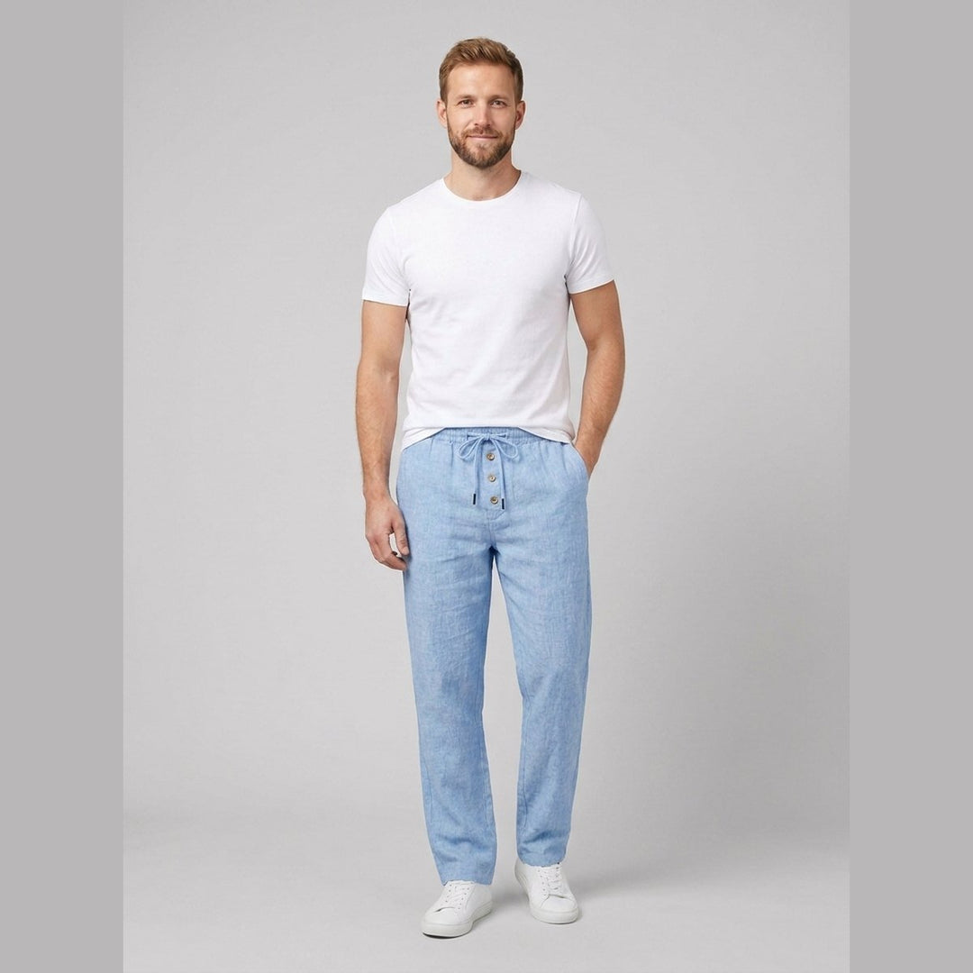 Wanderlust blue linen pants